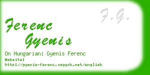 ferenc gyenis business card